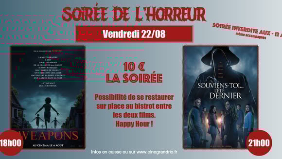 L'ÉTÉ DE L'HORREUR : Weapons + Souviens-toi...l'été dernier