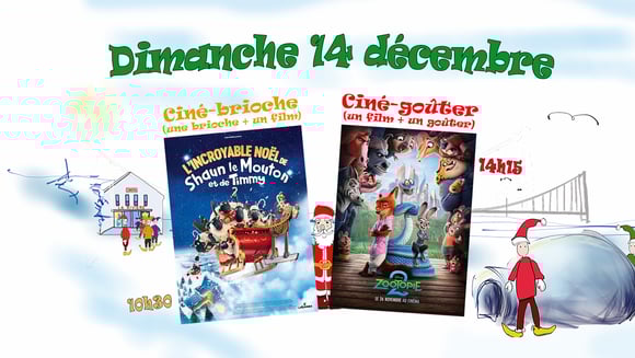 Dimanche 14 décembre : Deux ciné-goûters pour les enfants