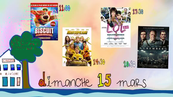 Dimanche au cinéma :       15 mars : quatre films