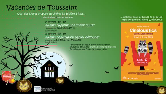 Vacances de Toussaint : pour les enfants des films et des ateliers