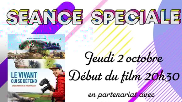 Séance Spéciale : "LE VIVANT QUI SE DEFEND" - jeudi 2 octobre - début du film : 20h30. En partenariat avec l'association POLYMORPHE.