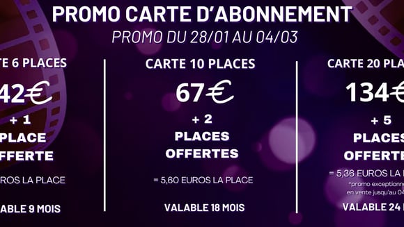 Cartes d'abonnement: en février, places gratuites offertes!