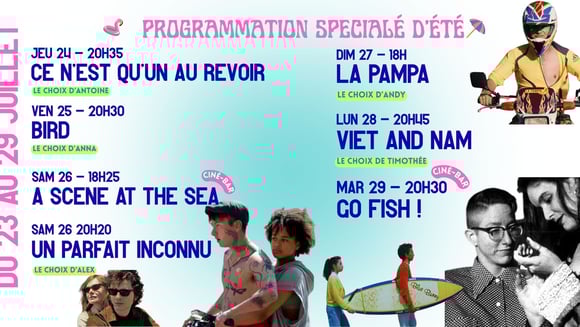 PROGRAMMATION SPÉCIALE D'ÉTÉ DU 23 AU 29 JUILLET