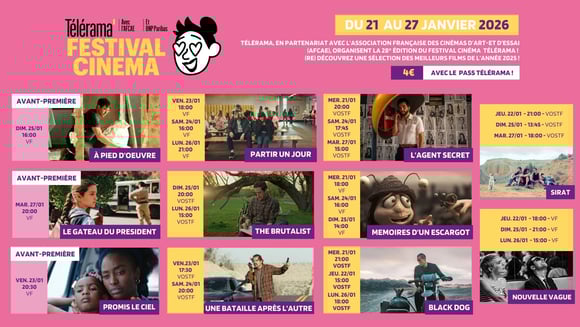 Festival TÉLÉRAMA, du mercredi 21 janvier au mardi 27 janvier