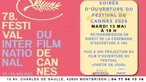 Soirée d'ouverture du festival de Cannes 2025, le mardi 13 mai à 19 h 