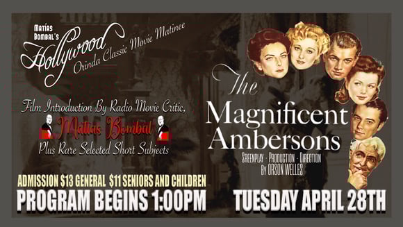 Orinda Theatre's Classic Movie Matinee, hosted by Film Critic, Matías Bombal (last Tuesday of each month)