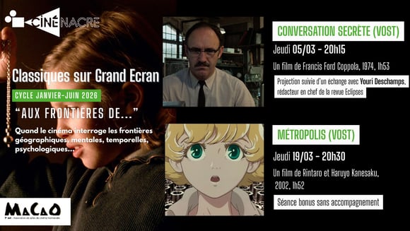 Classiques sur Grand Écran - Cycle "Aux frontières de..." (janvier-juin 2026)