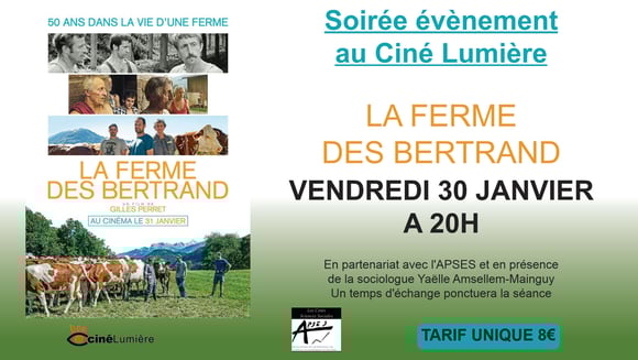 Soirée "La ferme des BERTRAND" vendredi 30 janvier à 20h