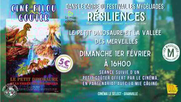 CINÉ-GOÛTER SPÉCIAL MYCÉLIADES: LE PETIT DINOSAURE ET LA VALLÉE DES MERVEILLES