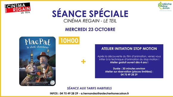 Séance + Atelier cinéma d'animation - Macpat, le chat chanteur