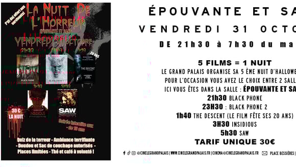 LA NUIT DE L'HORREUR : ÉPOUVANTE ET SANG