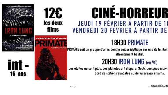 Soirée de l'horreur : Iron Lung + Primate