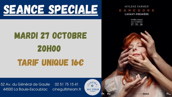 SEANCE SPECIALE : MYLÈNE FARMER – ÉGRÉGORE – L’AVANT-PREMIÈRE