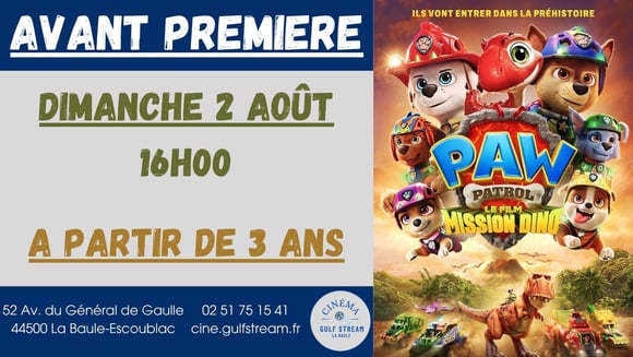 AVANT-PREMIERE : LA PAT PATROUILLE LE FILM MISSION DINO