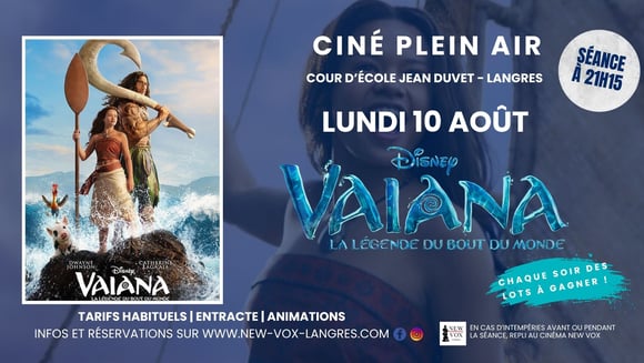 Ciné Plein Air : "Vaiana 3"