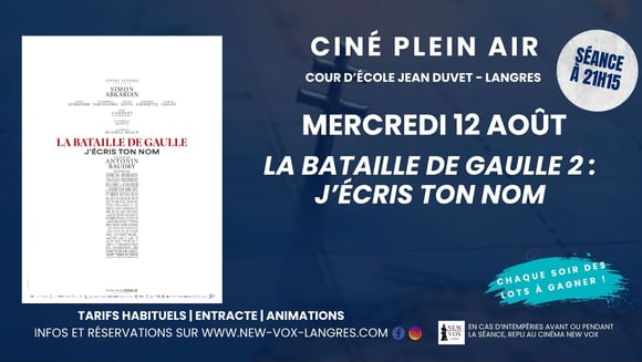 Ciné Plein Air : "La bataille De Gaulle 2 : J'écris ton nom"