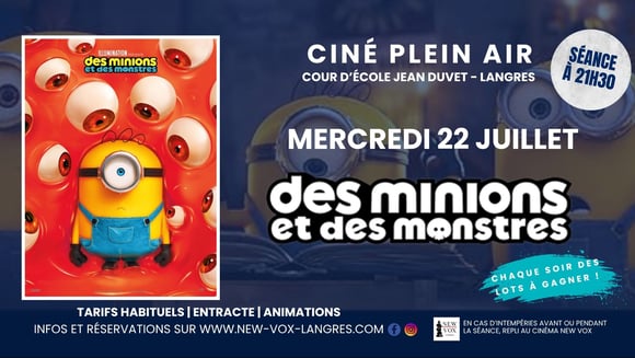 Ciné Plein Air : "Des Minions et des Monstres"
