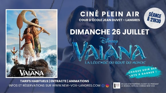 Ciné Plein Air : "Vaiana 3"