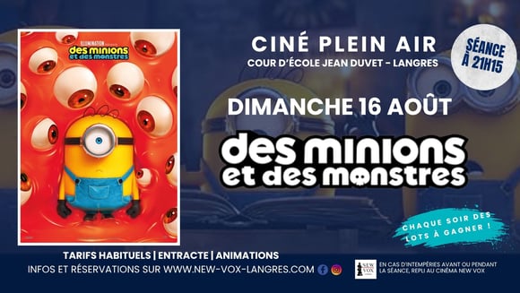 Ciné Plein Air : "Des Minions et des Monstres"