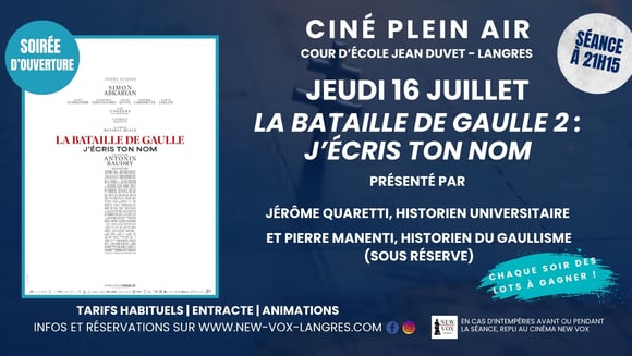 Ciné Plein Air : "La bataille De Gaulle 2 : J'écris ton nom "