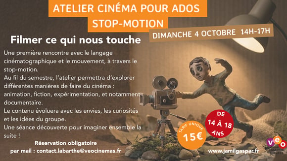 Atelier Stop-motion - dimanche 4 octobre à 14h