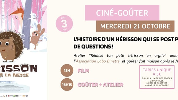 Ciné-Goûter Un Hérisson dans la Neige - Mercredi 21 octobre à 15h00
