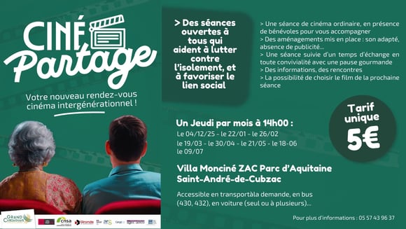 LES SÉANCES CINÉ PARTAGE 2026