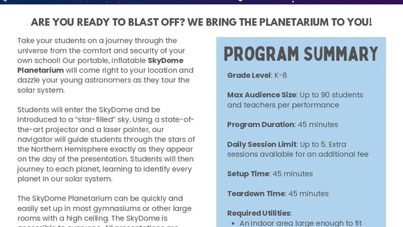 Coming Soon: SkyDome Planetarium
