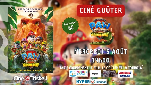 Ciné-Goûter - Pat'Patrouille Le film Mission Dino
