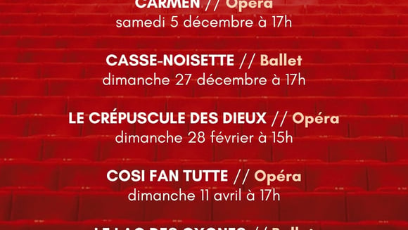 OPÉRA/BALLET AU CINÉMA: Saison 2026/2027