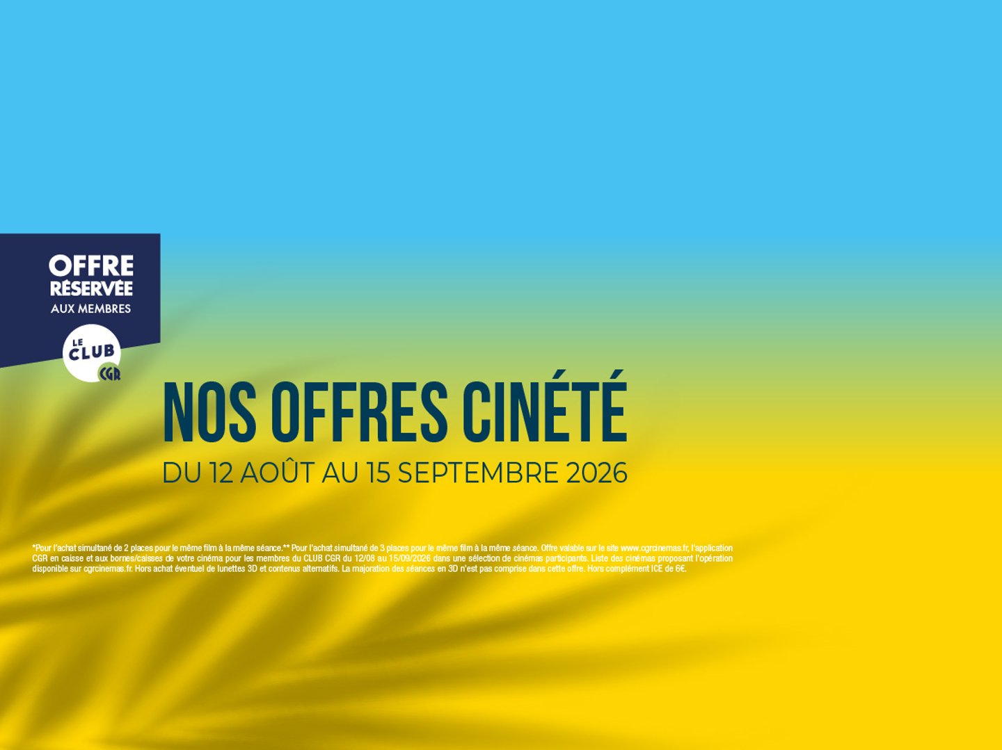 Nos offres Cinété