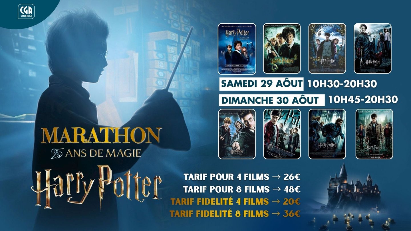 CGR CINEMAS - HARRY POTTER : LE MARATHON DES 25 ANS ! 🪄✨