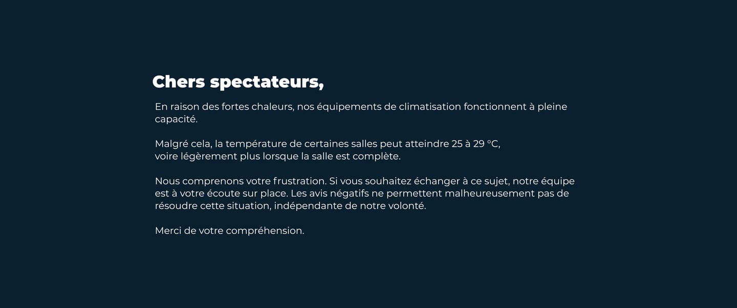 Climatisation de nos salles