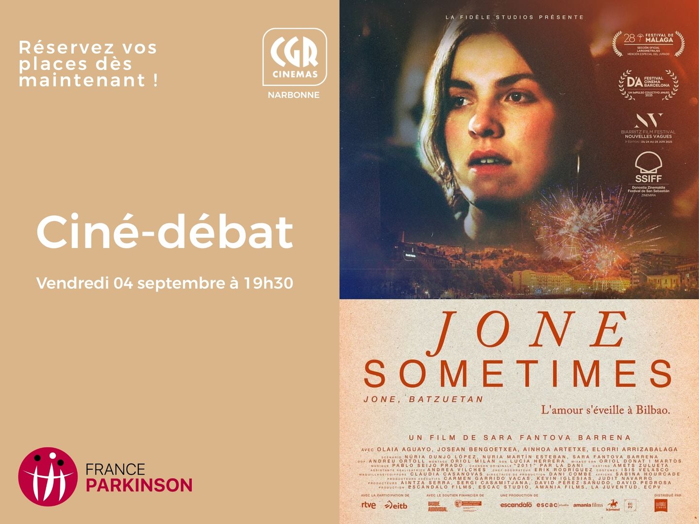 Ciné-débat : Jone Sometimes avec FRANCE PARKINSON (VOST)