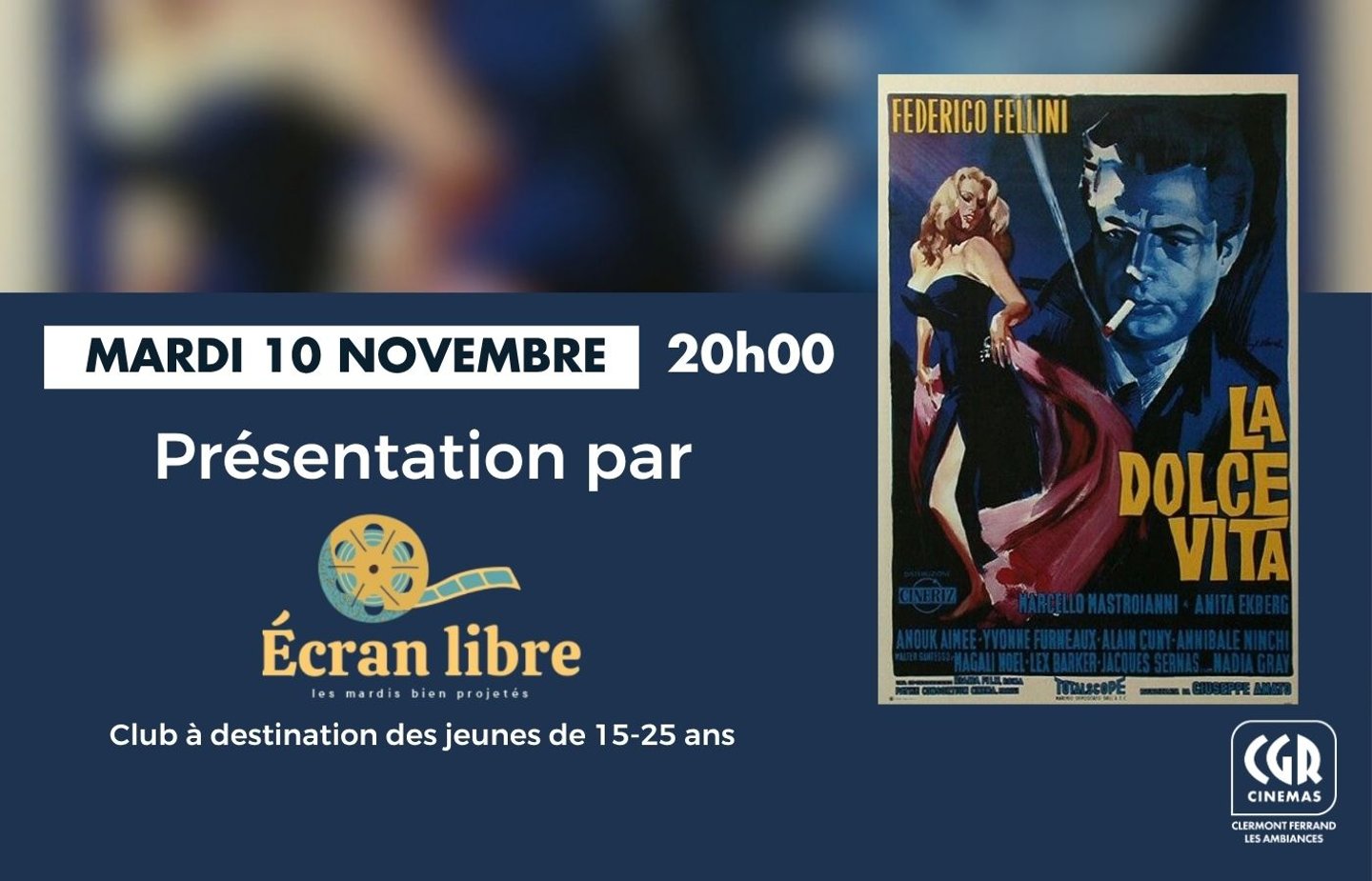Ecran Libre : Ciné Club 15 - 25 ans