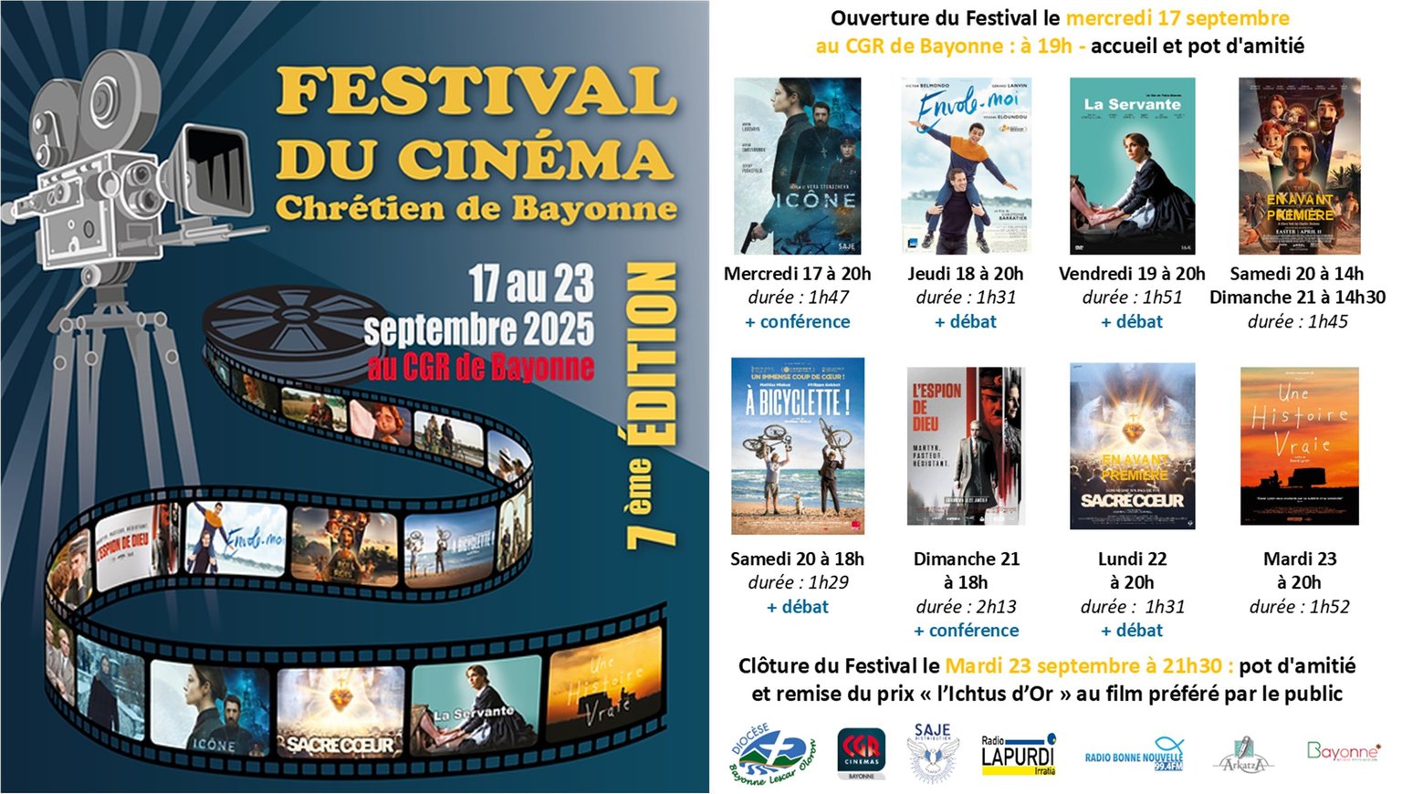 7ème édition du Festival du cinéma Chrétien de Bayonne