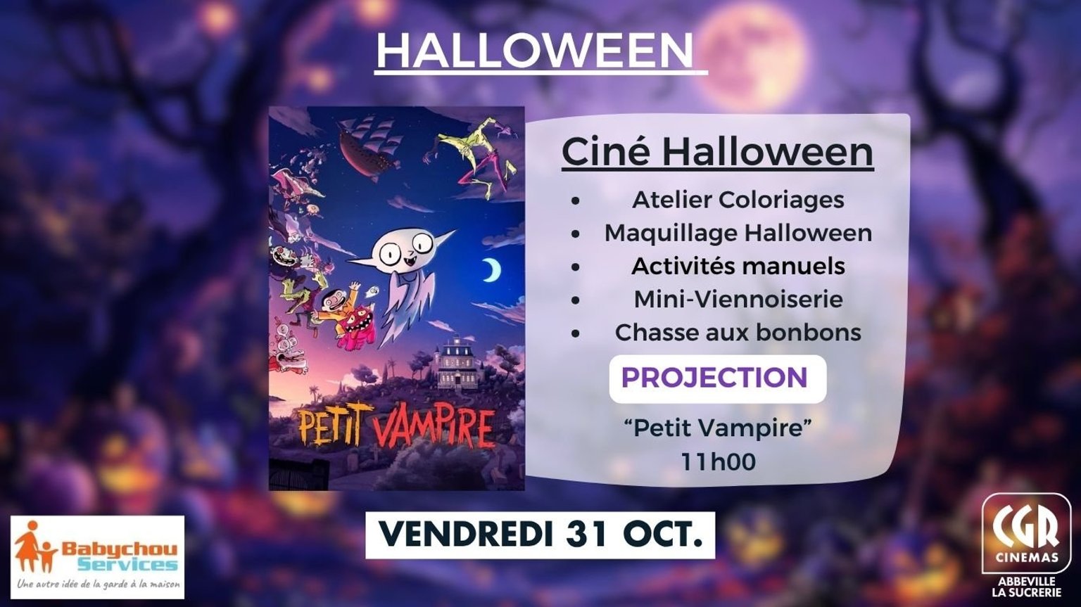 PETIT VAMPIRE🧛‍♂️ÉVÉNEMENT CINÉ-HALLOWEEN🎃