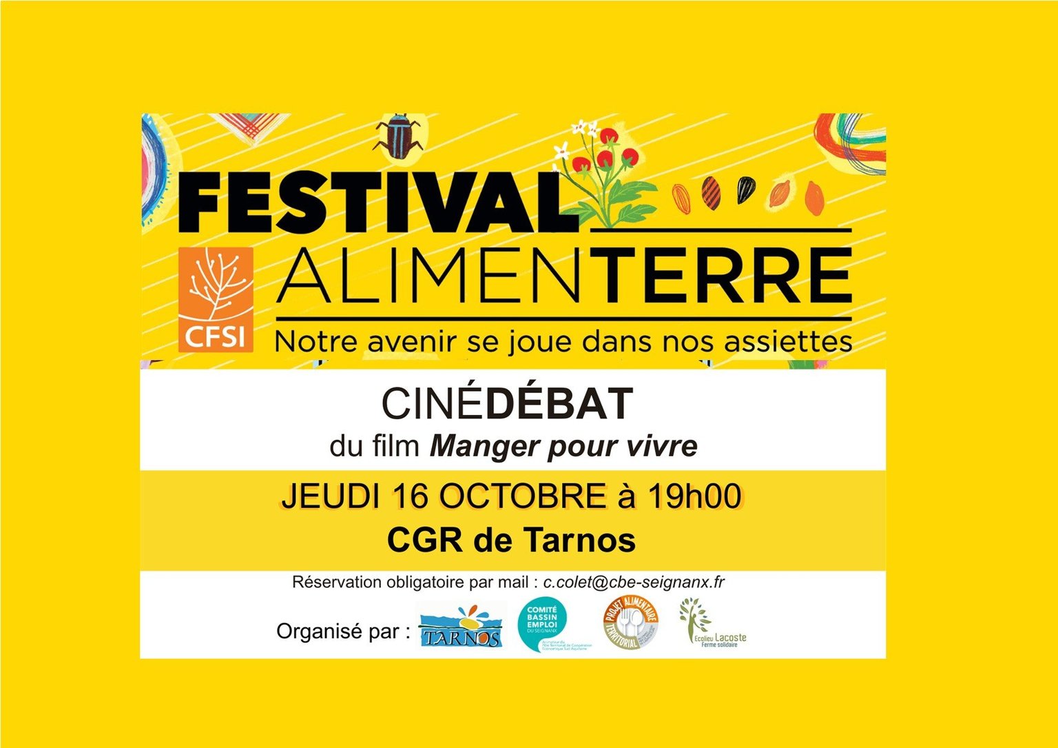 🌍Festival Alimenterre Cinédébat : Manger Pour Vivre