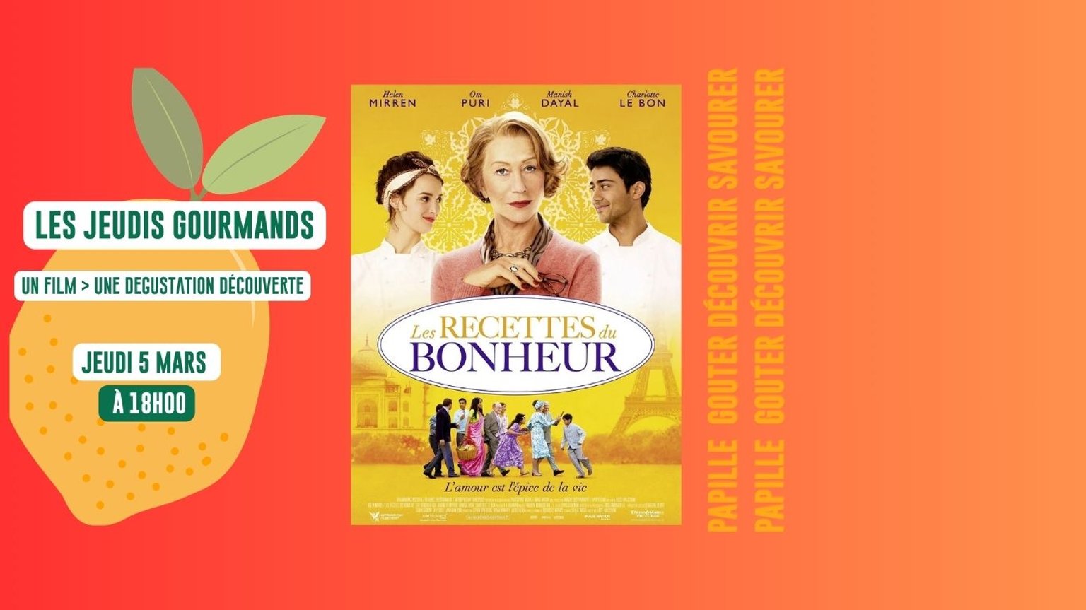 JEUDIS GOURMANDS: "LES RECETTES DU BONHEUR"