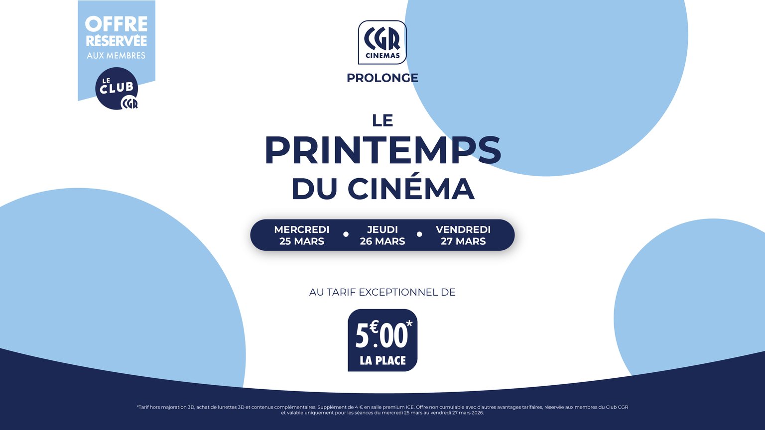 Prolongation du Printemps du Cinéma 