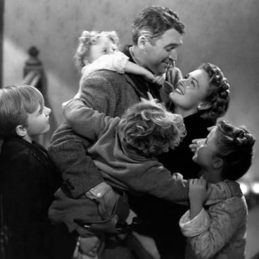 It’s A Wonderful Life statting James Stewart, Donna Reed, Lionel Barrymore