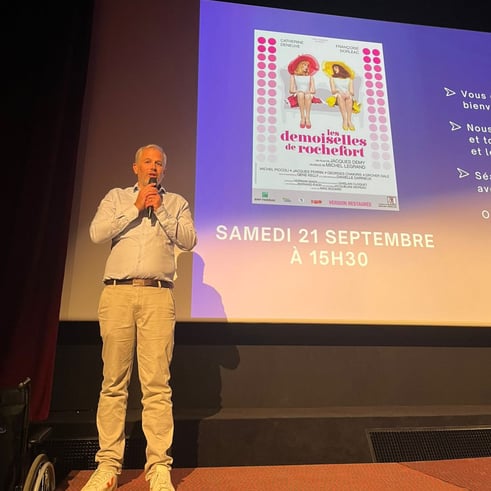Louis Merle à une séance ciné relax au 7 Parnassiens