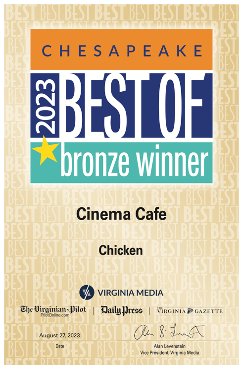 2023 Best Chicken in Chesapeake, Bronze Winner