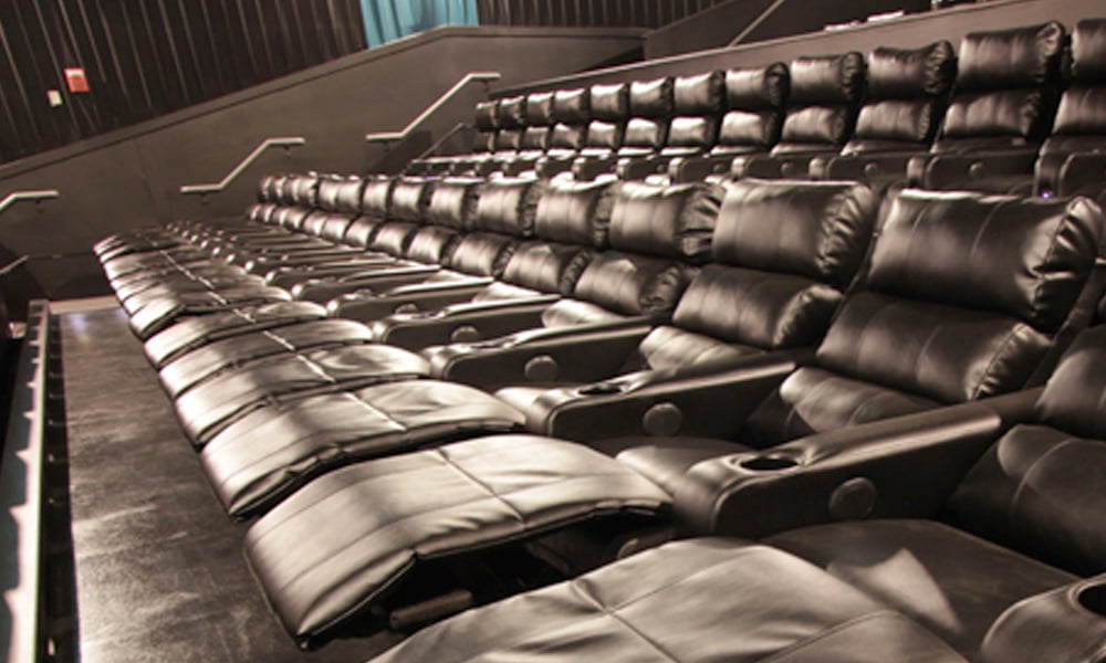2 rows of black recliners