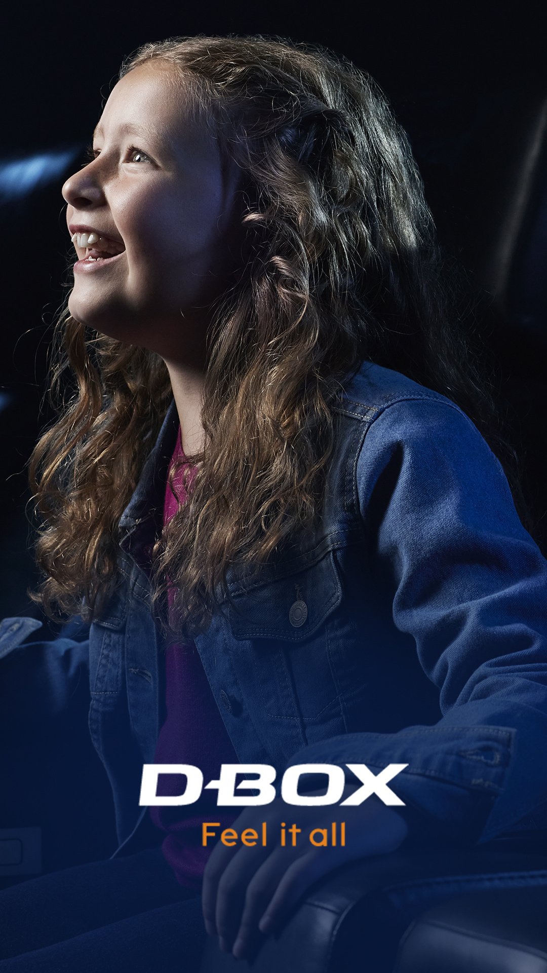 Young girl smiling up 