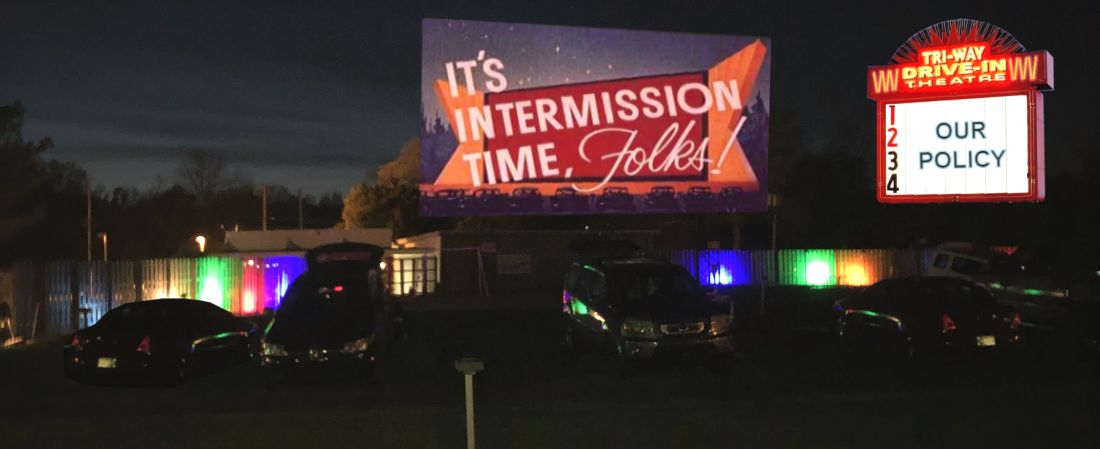 tri way drive in theater from the night
