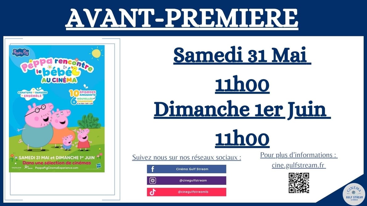 AVANT-PREMIERE "PEPPA PIG RENCONTRE LE BEBE AU CINEMA"