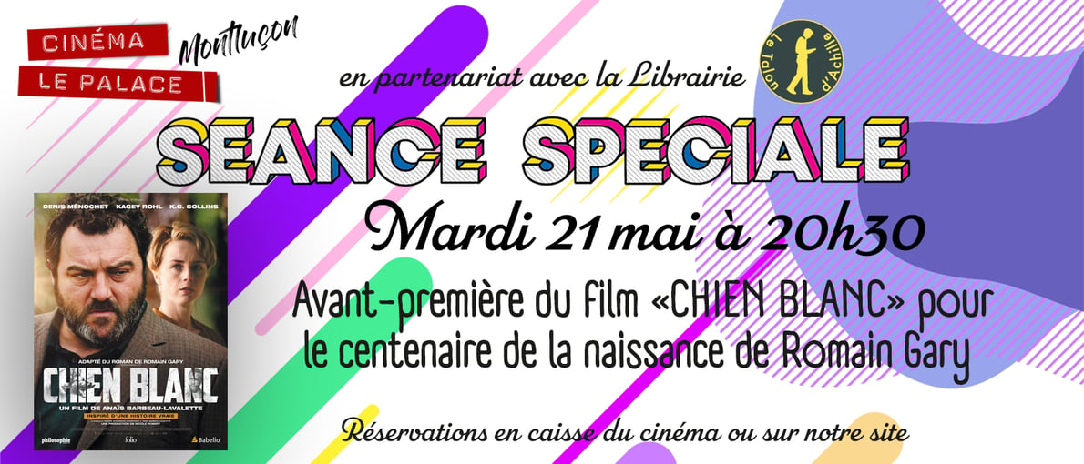 Séance spéciale - Chien blanc - mardi 21 mai 20h30 en partenariat avec la librairie  LE TALON D'ACHILLE
