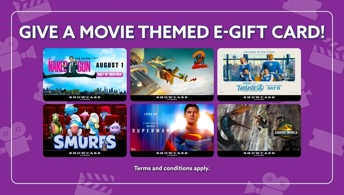 Showcase Cinemas Current Movie Blockbuster themed digital gift cards