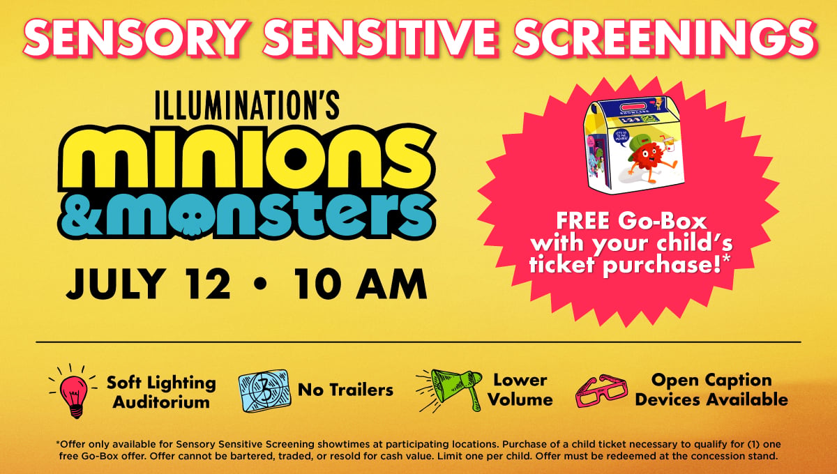Join us for Sensory Sensitive Screenings of Minions & Monsters